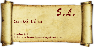 Sinkó Léna névjegykártya